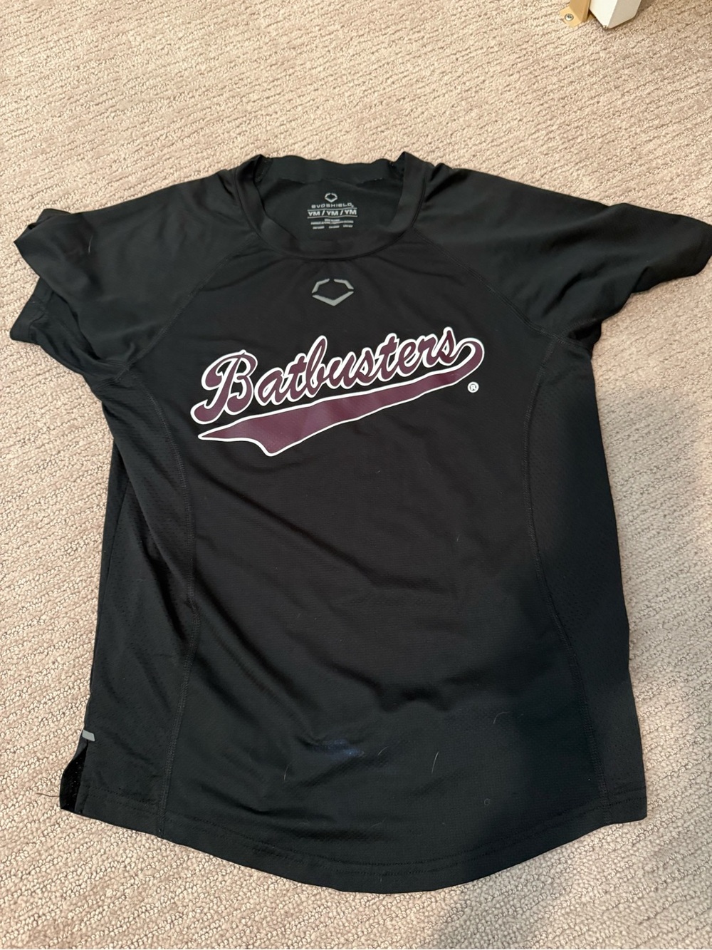 Batbusters Youth Black Short Sleeve Performance Tee